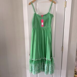 Lilly Pulitzer Modesto Smocked Midi - Cabana Green